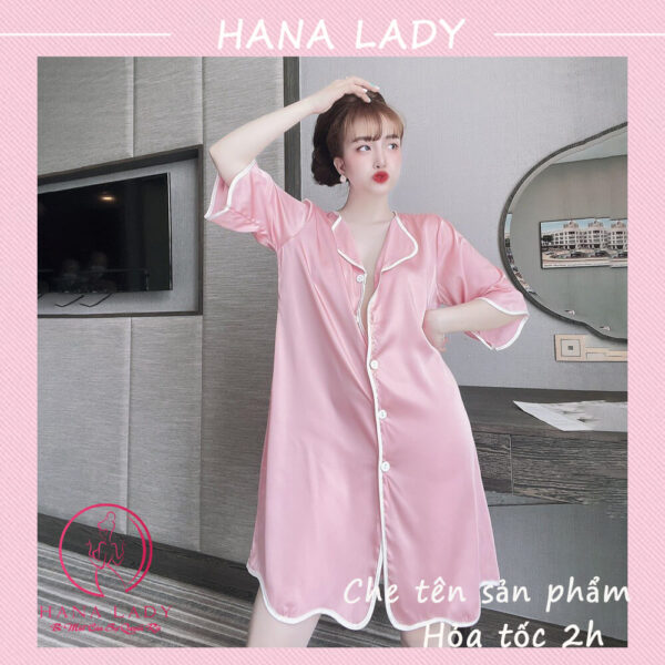 Váy ngủ lụa sơ mi cao cấp tặng quần VN495 25
