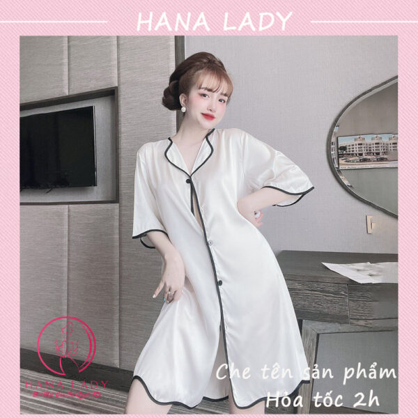 Váy ngủ lụa sơ mi cao cấp tặng quần VN495 26
