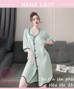Váy ngủ lụa sơ mi cao cấp tặng quần VN495 7 Váy ngủ lụa sơ mi cao cấp tặng quần VN495 16