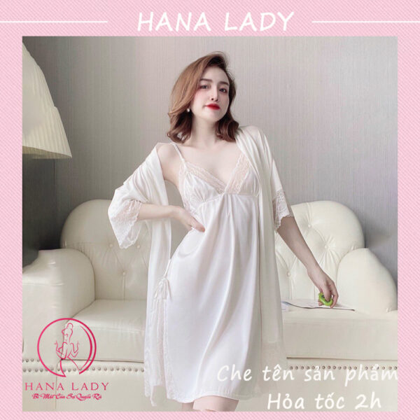 Váy ngủ kèm choàng lụa cao cấp (tặng quần lụa) VN496 15 Váy ngủ kèm choàng lụa cao cấp (tặng quần lụa) VN496 25