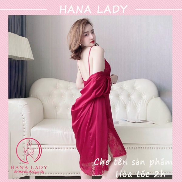 Váy ngủ kèm choàng lụa cao cấp (tặng quần lụa) VN496 16 Váy ngủ kèm choàng lụa cao cấp (tặng quần lụa) VN496 26