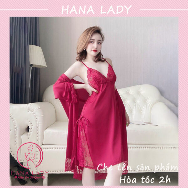 Váy ngủ kèm choàng lụa cao cấp (tặng quần lụa) VN496 18 Váy ngủ kèm choàng lụa cao cấp (tặng quần lụa) VN496 28