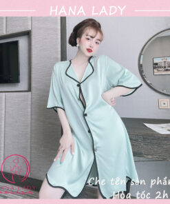 Váy ngủ lụa sơ mi cao cấp tặng quần VN495 4 Váy ngủ lụa sơ mi cao cấp tặng quần VN495 13