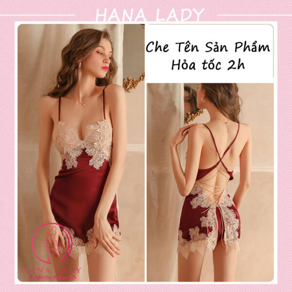 Váy ngủ sexy, đầm ngủ lụa xẻ tà đan dây cao cấp VN510 8 Váy ngủ sexy, đầm ngủ lụa xẻ tà đan dây cao cấp VN510 14