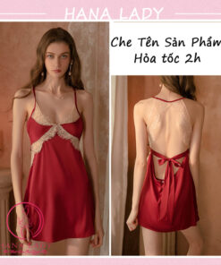 Váy ngủ lụa cao cấp, đầm ngủ hai dây mặc nhà phối ren gợi cảm VN509 20