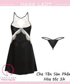 Váy ngủ lụa cao cấp, đầm ngủ hai dây mặc nhà phối ren gợi cảm VN509 19