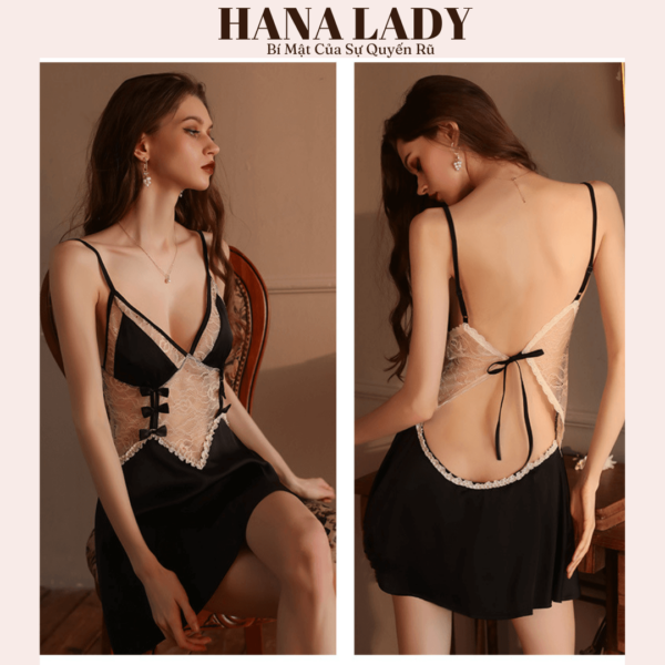 Váy ngủ lụa gợi cảm, đầm ngủ 2 dây phối ren sexy VN522 10 Váy ngủ lụa gợi cảm, đầm ngủ 2 dây phối ren sexy VN522 16