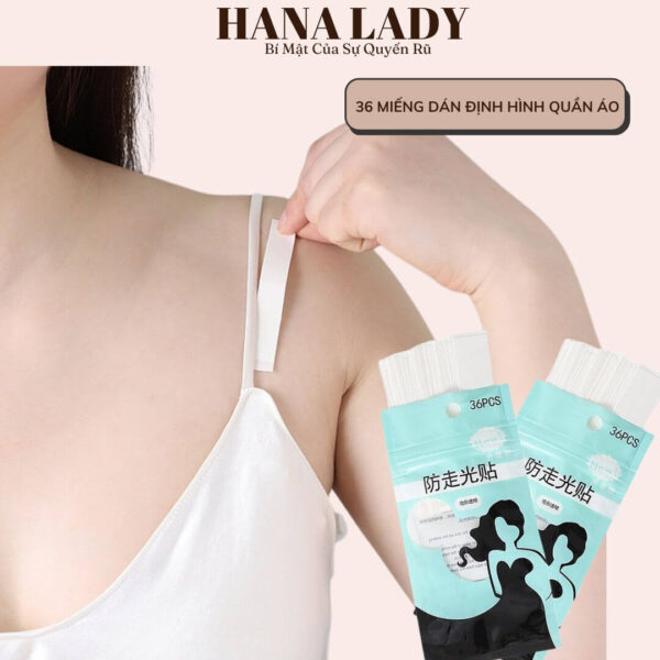 Băng dính cố định quần áo 36 miếng - Miếng dán chống lộ, hở ngực, vai áo unisex DT048 19