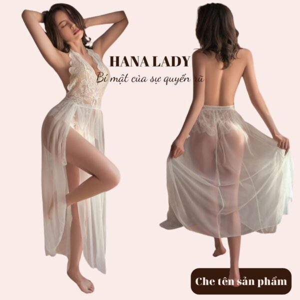 Váy ngủ xuyên thấu, bodysuit sexy kèm choàng gợi cảm ren mềm mại VN524 14