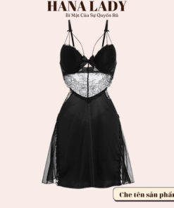 Váy ngủ lụa phối ren, đầm ngủ 2 dây quyến rũ có mút ngực VN513 20