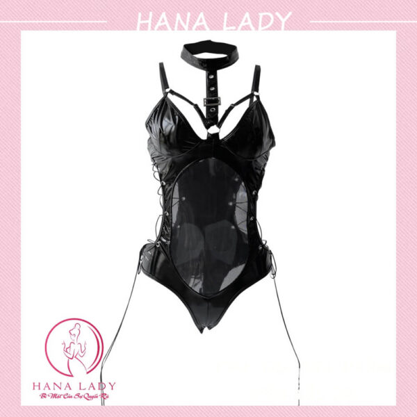 Đồ ngủ sexy bodysuit da, bộ ngủ gợi cảm kèm chocker quyến rũ VN515 16