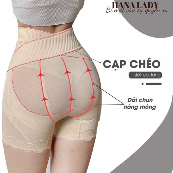 Quần Gen Nịt Bụng Cạp Chéo Định Hình Bụng Dưới Không Lộ Viền - Quần Bảo Hộ Nâng Mông Mặc Váy QL020 17