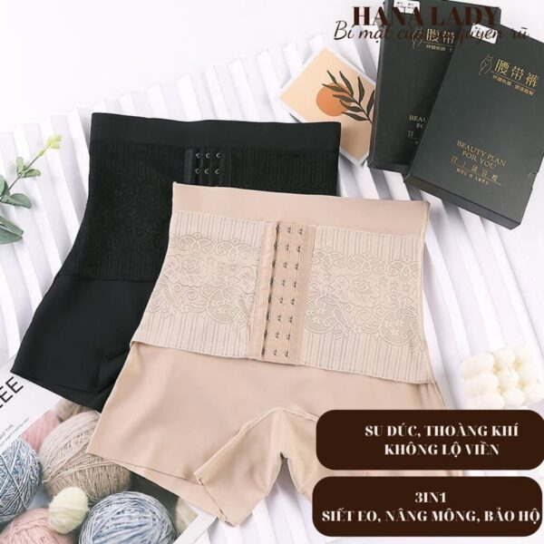 Quần gen bụng mặc váy cài trước siết eo - quần bảo hộ nịt bụng giảm mỡ eo thon QL021 14