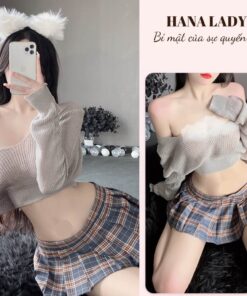 Đồ ngủ cosplay nữ sinh croptop caro ngắn sexy gợi cảm CP293 6 Đồ ngủ cosplay nữ sinh croptop caro ngắn sexy gợi cảm CP293 15