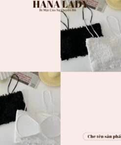 Áo bra nữ ren hoa hồng thêu nổi - Croptop 2 dây lưng chun có kèm mút ngực BL047 17