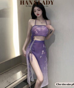 Đồ ngủ cosplay yếm đan dây xẻ tà sexy quyến rũ CP301 10