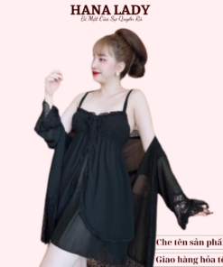 Váy ngủ kèm choàng, đầm ngủ 2 dây voan lụa cao cấp VN497 8 Váy ngủ kèm choàng, đầm ngủ 2 dây voan lụa cao cấp VN497 17