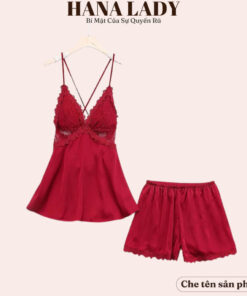 Bộ ngủ 2 dây, đồ ngủ lụa mặc nhà cao cấp VN506 11