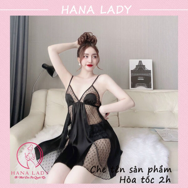 Váy ngủ sexy, đầm ngủ lụa phối ren chấm bi cao cấp còn quần quyến rũ gợi cảm VN466 11 Váy ngủ sexy, đầm ngủ lụa phối ren chấm bi cao cấp còn quần quyến rũ gợi cảm VN466 19