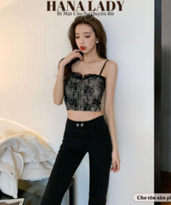 Áo bra ren hoa nổi khóa trước sexy - Áo ren 2 dây có mút ngực cao cấp BL049 12