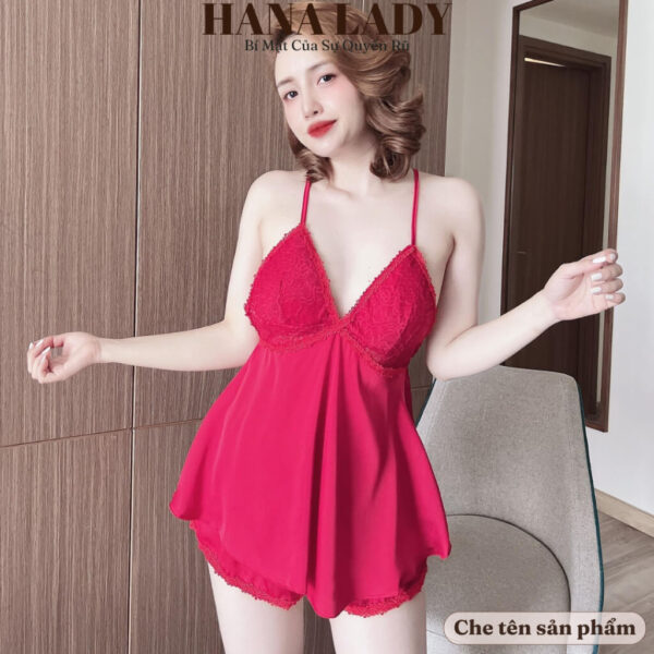 Bộ ngủ 2 dây, đồ ngủ lụa mặc nhà cao cấp VN506 18