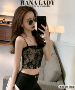 Áo bra ren hoa nổi khóa trước sexy - Áo ren 2 dây có mút ngực cao cấp BL049 13