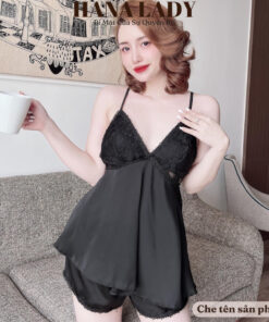 Bộ ngủ 2 dây, đồ ngủ lụa mặc nhà cao cấp VN506 15