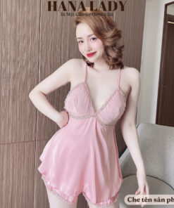 Bộ ngủ 2 dây, đồ ngủ lụa mặc nhà cao cấp VN506 16