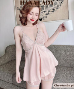 Bộ ngủ 2 dây, đồ ngủ lụa mặc nhà cao cấp VN506 17