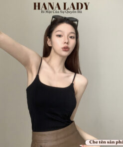 Áo thun 2 dây ôm body cao cấp - Áo bra form dài basic có mút ngực BL050 16