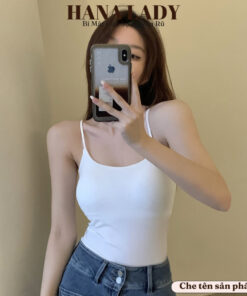 Áo thun 2 dây ôm body cao cấp - Áo bra form dài basic có mút ngực BL050 18