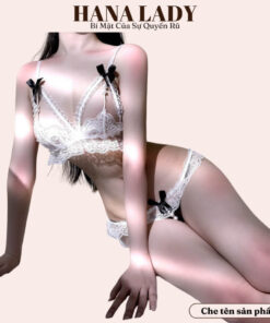 Bộ lót ren nữ - Đồ lót ren quyến rũ phối nơ đính ngọc sexy gợi cảm BL051 17