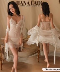 Áo ngủ nữ kèm choàng sexy sang chảnh mềm mại VN017 5 Áo ngủ nữ kèm choàng sexy sang chảnh mềm mại VN017 17