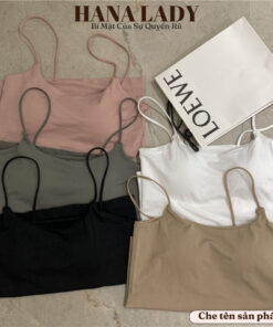 Áo thun 2 dây ôm body cao cấp - Áo bra form dài basic có mút ngực BL050 20