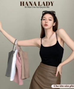 Áo thun 2 dây ôm body cao cấp - Áo bra form dài basic có mút ngực BL050 23