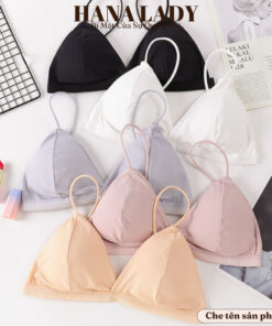 Áo bra nữ thun gân dây bún mút mỏng - Áo lót nữ không gọng cài sau mềm mịn AL013 20