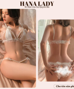 Đồ lót nữ sexy - Bộ lót nữ ren nơ gợi cảm phối dây hạt ngọc quyến rũ BL055 14
