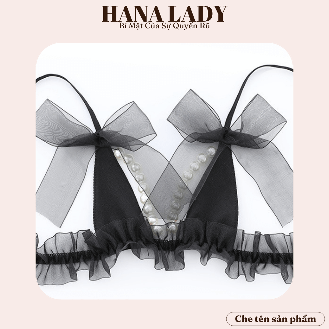 Đồ lót nữ sexy - Bộ lót nữ ren nơ gợi cảm phối dây hạt ngọc quyến rũ BL055 17