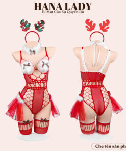 Đồ Ngủ Cosplay Noel Sexy - Bodysuit Ren Tà Xòe Quyến Rũ Hóa Trang Tuần Lộc Giáng Sinh CP302 17