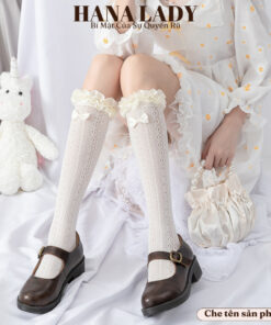 Tất Vớ Lolita - Tất Cổ Cao Ren Lưới Co Giãn Phối Bèo Lụa Phong Cách Dễ Thương TV034 8 Tất Vớ Lolita - Tất Cổ Cao Ren Lưới Co Giãn Phối Bèo Lụa Phong Cách Dễ Thương TV034 17