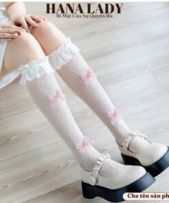 Tất Vớ Lolita - Vớ Nữ Cổ Cao Ren Lưới Bèo Đính Nơ Hồng Dễ Thương TV035 6 Tất Vớ Lolita - Vớ Nữ Cổ Cao Ren Lưới Bèo Đính Nơ Hồng Dễ Thương TV035 12