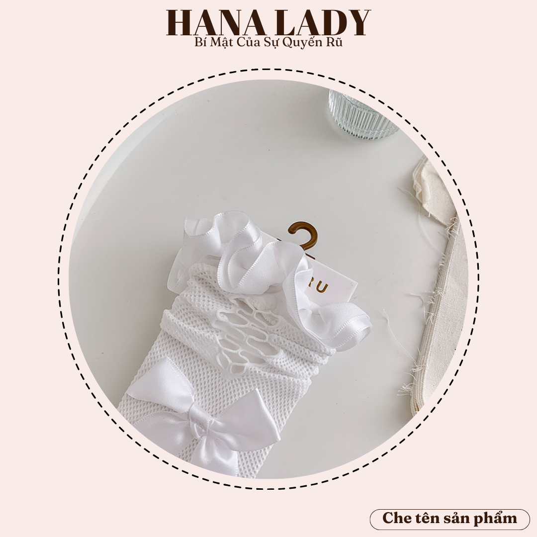 Tất Vớ Lolita - Vớ Nữ Cổ Cao Ren Lưới Bèo Đính Nơ Dễ Thương TV036 19