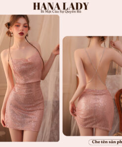 Váy Ngủ Sexy - Đầm Ngủ Body Xuyên Thấu Hở Lưng 2 Dây Đá Kim Tuyến Quyến Rũ VN561 18