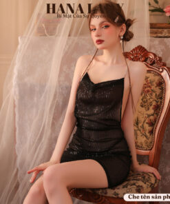 Váy Ngủ Sexy - Đầm Ngủ Body Xuyên Thấu Hở Lưng 2 Dây Đá Kim Tuyến Quyến Rũ VN561 17