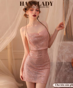Váy Ngủ Sexy - Đầm Ngủ Body Xuyên Thấu Hở Lưng 2 Dây Đá Kim Tuyến Quyến Rũ VN561 15