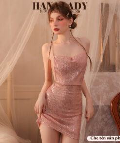 Váy Ngủ Sexy - Đầm Ngủ Body Xuyên Thấu Hở Lưng 2 Dây Đá Kim Tuyến Quyến Rũ VN561 12