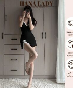 Váy Ngủ Body Sexy - Đầm Ngủ Thun 2 Dây Phối Ren Họa Đen Trơn VN569 4 Váy Ngủ Body Sexy - Đầm Ngủ Thun 2 Dây Phối Ren Họa Đen Trơn VN569 10
