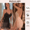 Váy Ngủ 2 Dây Sexy - Đầm Ngủ Thun Lụa Phối Ren Hở Lưng Mặc Nhà Gợi Cảm VN573 1