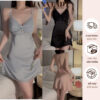 Váy Ngủ Lụa 2 Dây - Đầm Ngủ Lụa Phối Ren Họa Tiết Ngực Sexy Quyến Rũ VN577 1 Váy Ngủ Lụa 2 Dây - Đầm Ngủ Lụa Phối Ren Họa Tiết Ngực Sexy Quyến Rũ VN577 1