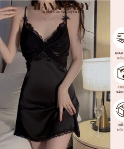 Váy Ngủ Lụa 2 Dây - Đầm Ngủ Lụa Phối Ren Họa Tiết Ngực Sexy Quyến Rũ VN577 6 Váy Ngủ Lụa 2 Dây - Đầm Ngủ Lụa Phối Ren Họa Tiết Ngực Sexy Quyến Rũ VN577 14
